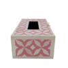 4 WDN BONE INLAY TISSUE BOX | HANDMADE PINK GEOMETRIC DECORATIVE COVER