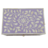 4 WDN BONE INLAY PURPLE JEWELLERY BOX | HANDMADE FLORAL JEWELRY STORAGE BOX