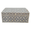 5 WDN BONE INLAY JEWELRY BOX | GREY & WHITE HANDMADE DECORATIVE STORAGE BOX