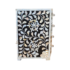 WDN MOTHER OF PEARL INLAY BLACK SMALL CHEST OF DRAWERS | HANDMADE FLORAL BOX