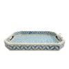 5 WDN BONE INLAY BLUE SERVING TRAY SET | HANDMADE DECORATIVE TRAYS