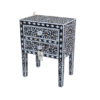 WDN MOTHER OF PEARL INLAY FLORAL BEDSIDE TABLE | HANDMADE LUXURY NIGHTSTAND