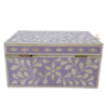 6 (2) WDN BONE INLAY PURPLE JEWELLERY BOX | HANDMADE FLORAL JEWELRY STORAGE BOX