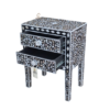 WDN MOTHER OF PEARL INLAY FLORAL BEDSIDE TABLE | HANDMADE LUXURY NIGHTSTAND