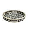 7 WDN BONE INLAY BLACK ROUND SERVING TRAY SET | HANDMADE DECORATIVE TRAYS
