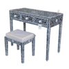 8 WDN BLACK MOTHER OF PEARL INLAY FLORAL VANITY SET | HANDMADE DRESSING TABLE