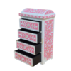 WDN MOTHER OF PEARL INLAY SMALL PINK CHEST OF DRAWERS | HANDMADE JEWELRY BOX