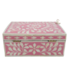9 (2) WDN BONE INLAY KEEPSAKE BOX | HANDMADE FLORAL STORAGE BOX