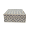 9 (3) WDN BONE INLAY KEEPSAKE BOX | GREY & WHITE HANDMADE STORAGE BOX