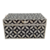 9 WDN BLACK BONE INLAY JEWELRY BOX | HANDMADE GEOMETRIC JEWELRY STORAGE KEEPSAKE BOX