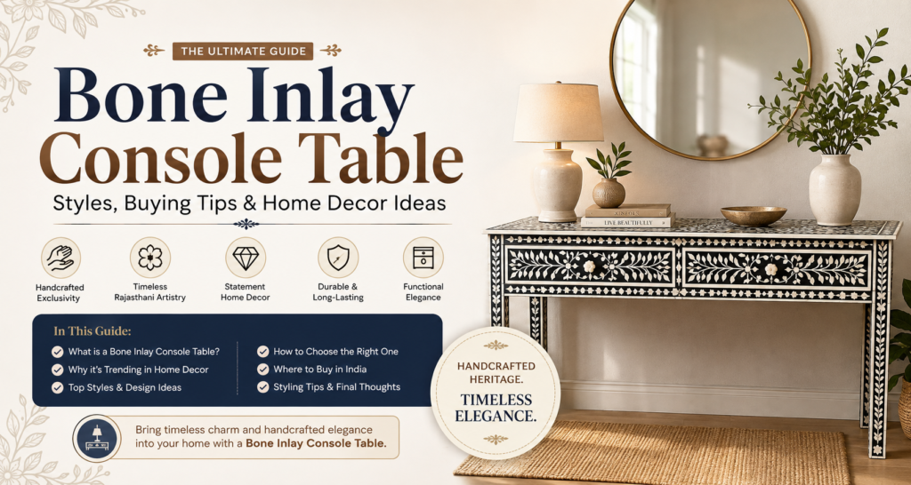 Bone Inlay Console Table