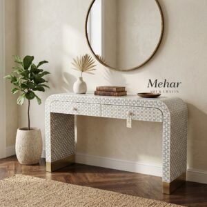 Bone Inlay Console Table Bone Inlay Console Table